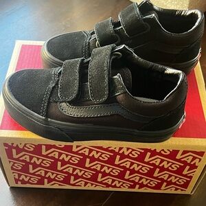 Vans Kids Black Velcro Sneakers